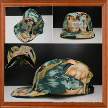 Naked and Floral Pattern 5 Panel Caps